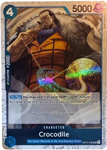 Carta de Crocodile de One Piece TCG jugada como Counter desde la mano