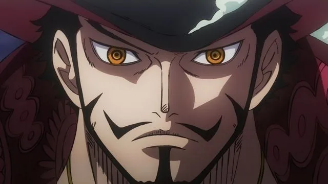 Dracule Mihawk ojos amarillos One Piece