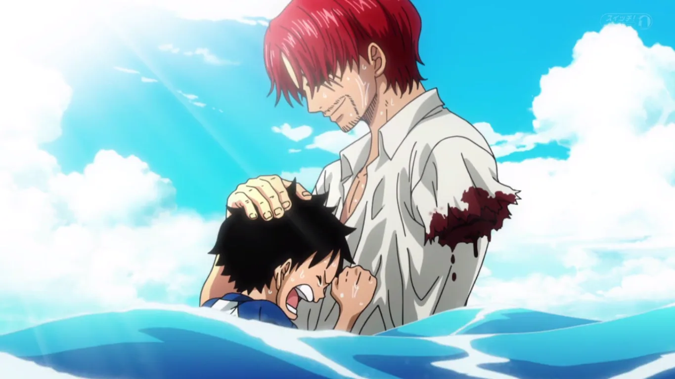 Shanks y Luffy en Romance Dawn One Piece