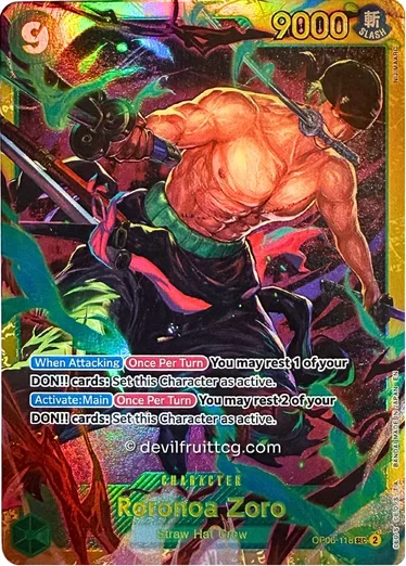 Roronoa Zoro Secret Rare carta One Piece TCG