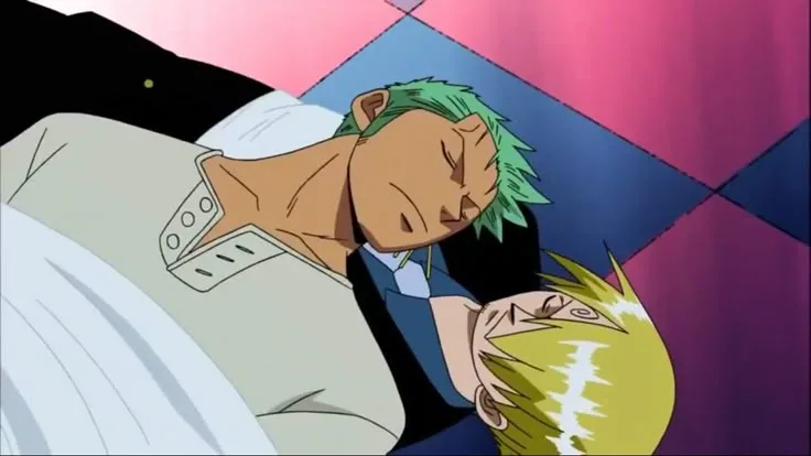 Zoro y Sanji durmiendo juntos en One Piece manga