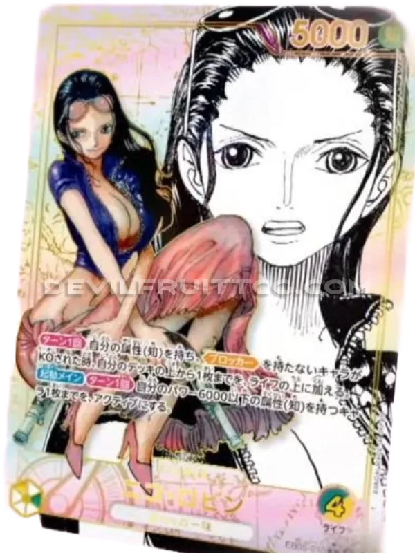 Carta Nico Robin EB05-010 Super Leader Parallel manga Heroines Edition Vol. 2 One Piece Card Game